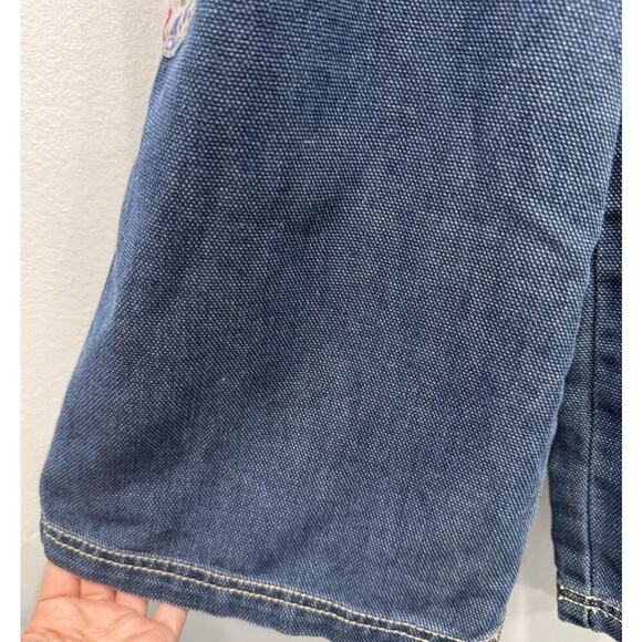 Benetton Jeans Girls Overalls Size XL 10 11 Years Wide Leg Patchwork Party Boho - Picture 6 of 9